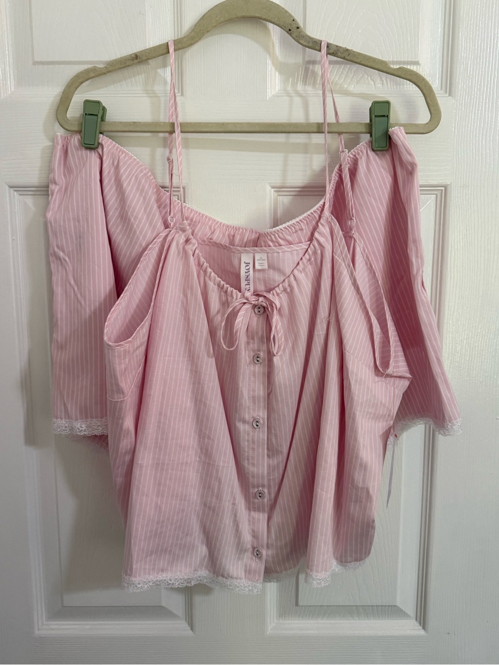Women's Joyspun Pink striped pajama set. Sized 3x